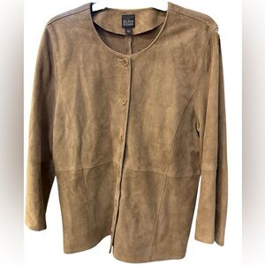 Eileen Fisher Goat Suede Button Down Jacket
